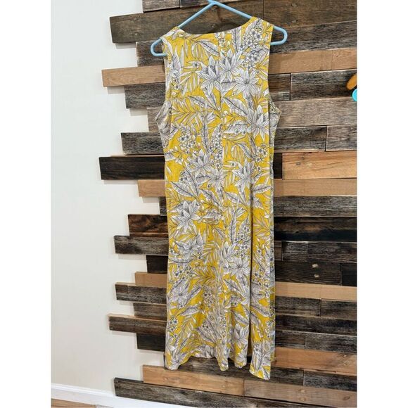 J. Jill  NWT Linen A-Line Midi Dress Daisy Vibrant Tropical  Sz L - Picture 3 of 9